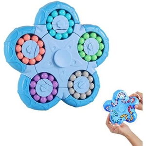 YUDANSI Magic Bean Puzzle Toy, Rotating Magic Bean Cube&Fidget Spinner 2-in-1, Magic Ball Brain Teaser STEM Game, Grade Promotion Gift for Kids Boys Girls Age 3+, ADHD Teens and Adult as Birthday Gift