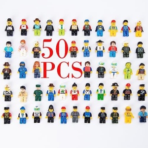 Yanscian Minifigures, Minifigs, Minifigures Building Bricks, Action Figure, Mini Figure Toy, MINIFIG People (Random 50 Minifig Included)
