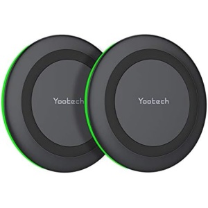 Yootech [2 Pack] Wireless Charger,10W Max Fast Wireless Charging Pad Compatible with iPhone 14/14 Plus/14 Pro/14 Pro Max/13/13 Mini/SE 2022/12/11/X,Samsung Galaxy S22/S21,AirPods Pro 2(No AC Adapter)