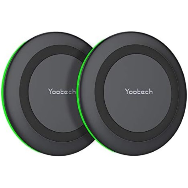 Yootech [2 Pack] Wireless Charger,10W Max Fast Wireless Charging Pad Compatible with iPhone 14/14 Plus/14 Pro/14 Pro Max/13/13 Mini/SE 2022/12/11/X,Samsung Galaxy S22/S21,AirPods Pro 2(No AC Adapter)