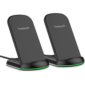 Yootech [2 Pack] Wireless Charger,10W Max Wireless Charging Stand,Compatible with iPhone 14/14 Plus/14 Pro/14 Pro Max/13/13 Mini/13 Pro Max/SE 2022/12/11/X/8,Galaxy S22/S21/S20/S10(No AC Adapter)