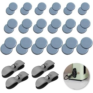 ZHUOMINGJIA 36 PCS Kitchen Appliance Sliders with 4 PCS Cord Organizer,Self Stick Sliders Sliding Tray,for Coffee Makers, Blenders, Air Fryers, Pressure Cooker,Stand Mixers(3 Size, 19mm+22mm+25mm)