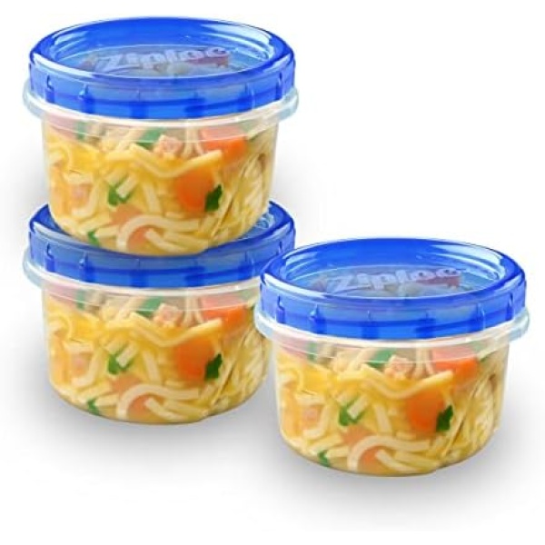 Ziploc, Twist N Loc Food Storage Meal Prep Containers, Small Round, 3 Count