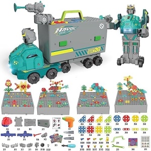 dmsbuy Take Apart Kids STEM Toys | 3 4 5 6 7 8+ Year Old Boys Girl， Building Block Construction Engineering Toy with Screw Driver Tool Set, Learning Educational Activity Truck Toys