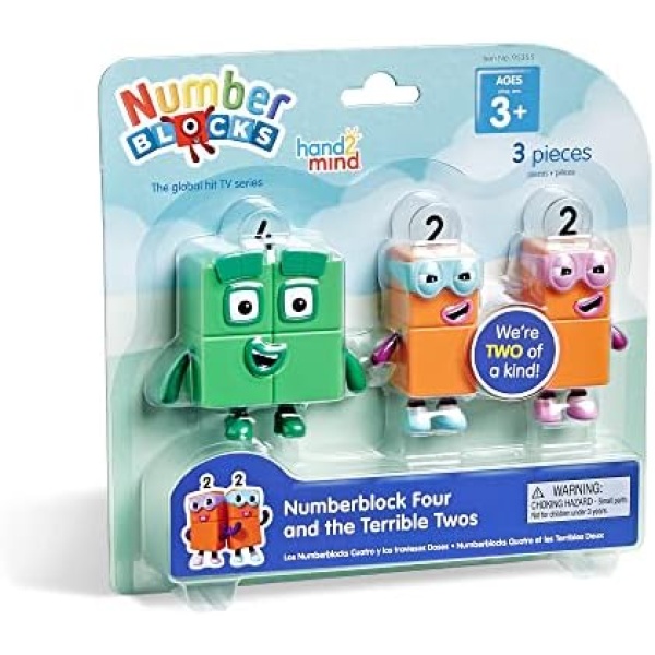 hand2mind Numberblocks Four and The Terrible Twos, Toy Figures Collectibles, Small Cartoon Figurines for Kids, Mini Action Figures, Character Play Figure Playsets, Imaginative Toys