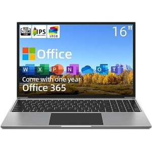 jumper Laptop, Quad-Core Intel Celeron CPU, 4GB RAM 128GB EMMC, 16“ FHD IPS 1920x1200 Screen, Windows 11 Laptop Computer with Office 1-Year Subscription, 4 Speakers, 2.4/5G WiFi, Expandable 1TB SSD.