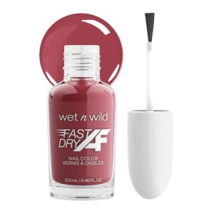 wet n wild Fast Dry AF Nail Polish Color, Red Happy Rosy Day | Quick Drying - 40 Seconds | Long Lasting - 5 Days, Shine